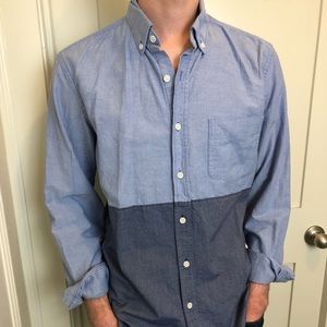 JCrew Two-toned Light Blue Button-down Shirt
